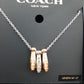 Coach F87939 Triple Signature C Tricolor Rondell Pendant Necklace  -New with Box