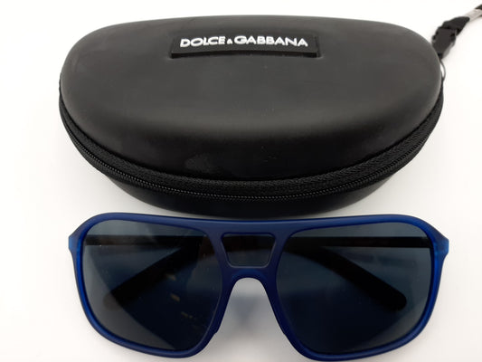 Dolce & Gabbana DG6083 2650/87 Dark Gray/Blue Rectangular Sunglasses