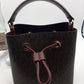 Michael Kors Suri Small Bucket Xbody Bag Brown Signature Canvas - Merlot