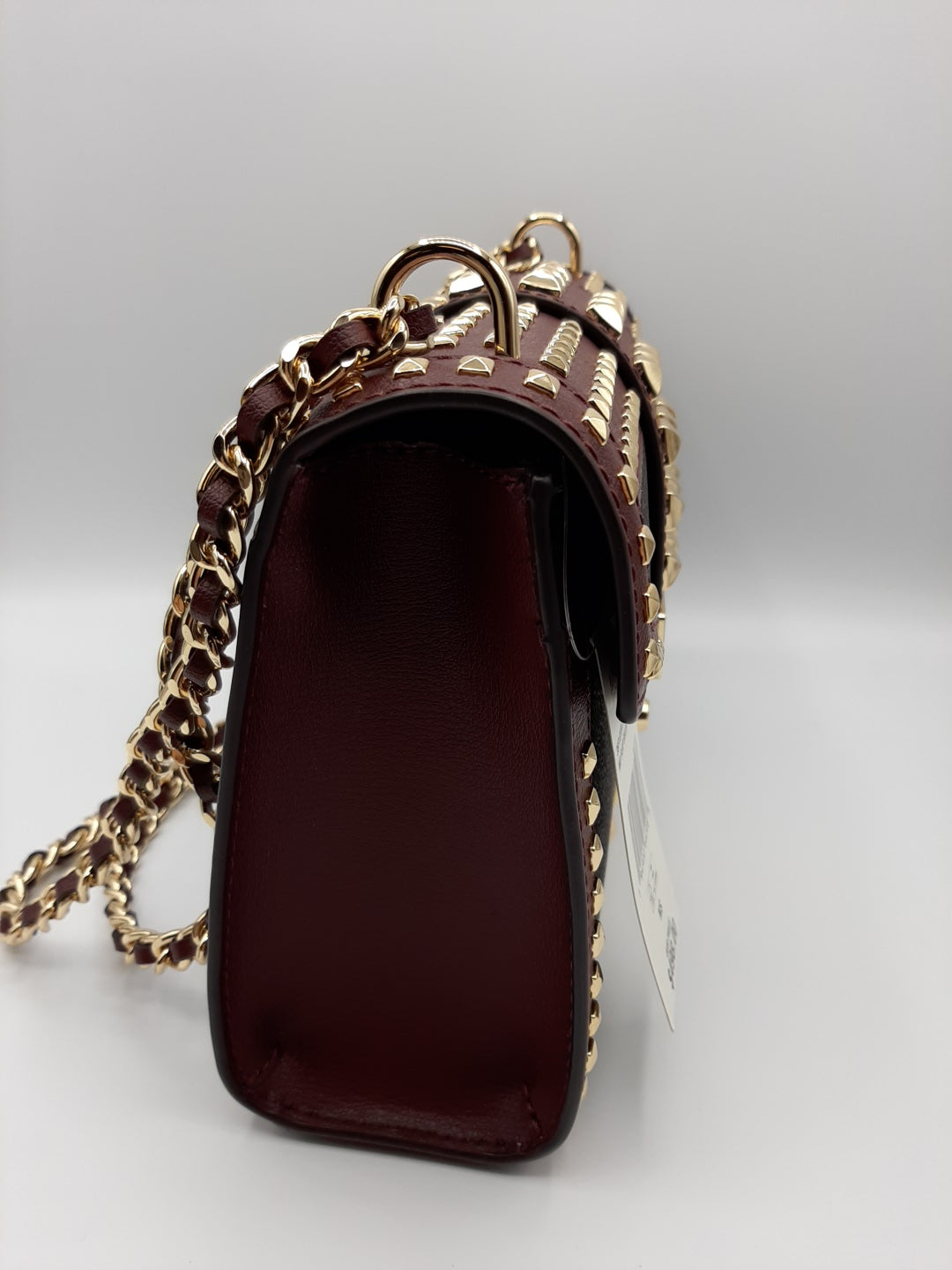 Michael Kors Rose 35F1GX0L2B Medium Flap popular Shoulder Bag Studded Leather-Merlot