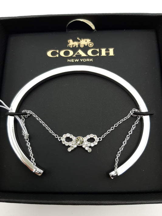 Coach F28866 Silver/Multi Bow Chain Cuff  Bracelet - New with Gift Box