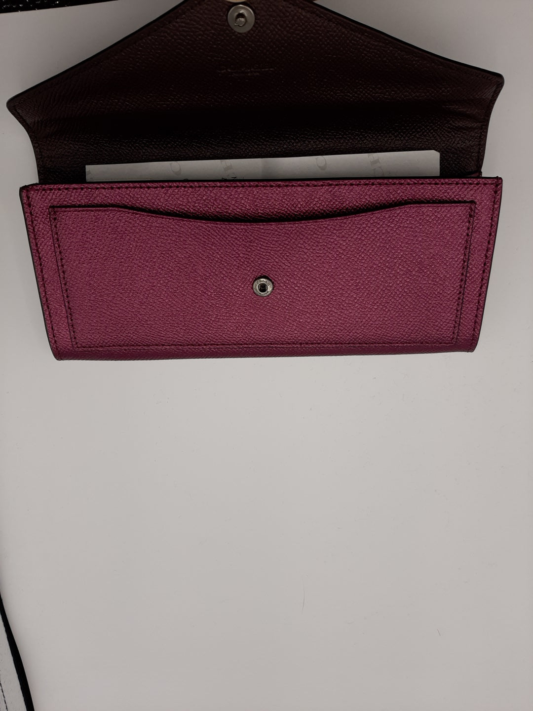 Coach Metallic Soft Lilac Leather Envelope Wallet F59970