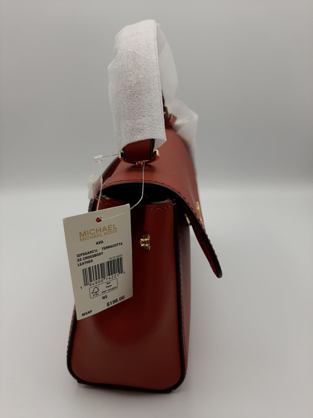 Michael Kors Ava Extra Small Saffiano Leather Crossbody Bag - Terracotta