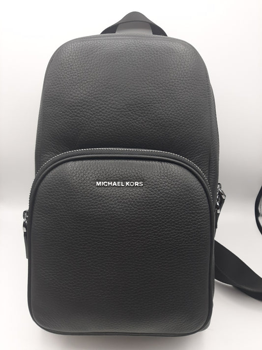 Michael Kors Cooper Commuter Slingpack Backpack Pebbled Leather - Black