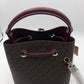 Michael Kors Suri Small Bucket Xbody Bag Brown Signature Canvas - Merlot