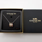 Coach F87939 Triple Signature C Tricolor Rondell Pendant Necklace  -New with Box
