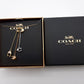Coach F86780 Triple Signature C Tricolor STN LRT Necklace  -New with Box