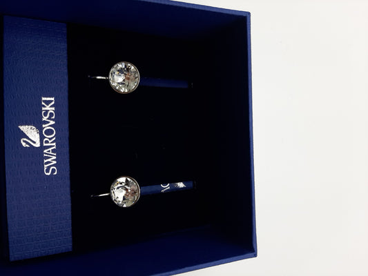 Swarovski Bella Mini Pierced Crystal Rhodium Plated Earrings 5085608 Size 1.5cm