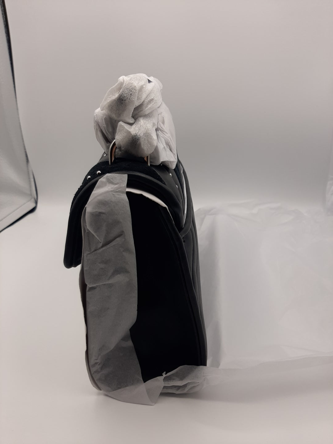Michael Kors Rose Medium Flap Studded Shoulder Bag Crossbody Suede Leather-Black
