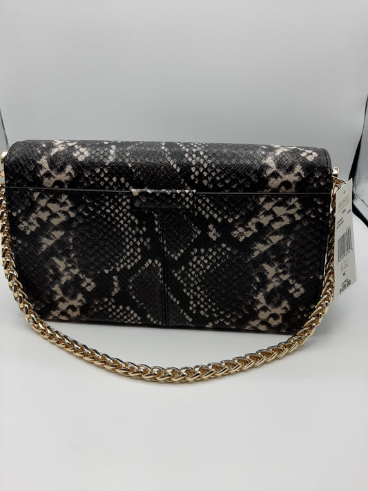 Michael Kors Sonia 35F1G6SL3G Medium Snake Embossed Shoulder Bag - Black