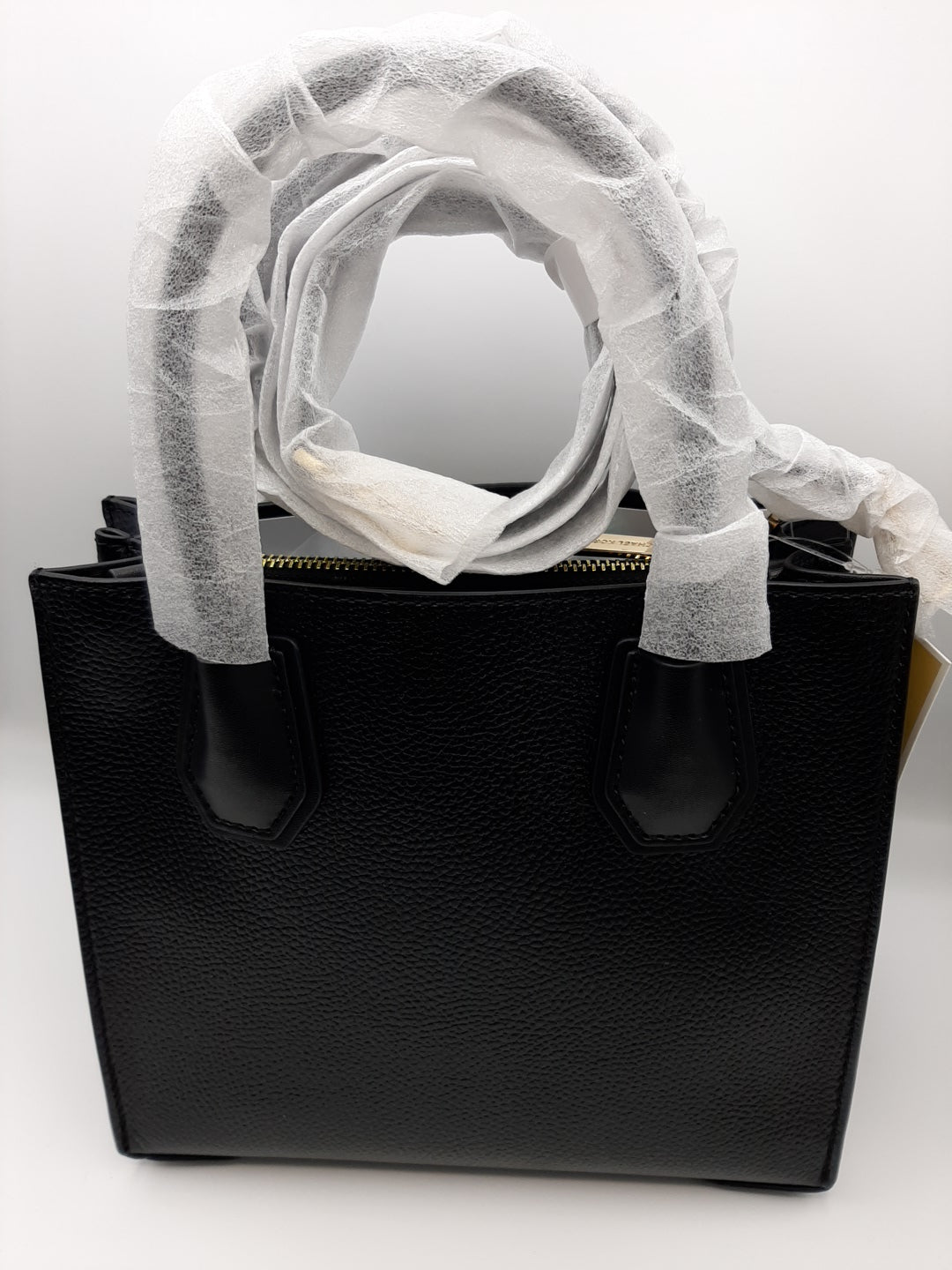 Michael Kors Mercer Medium Pebbled Leather Messenger Crossbody Bag - Black