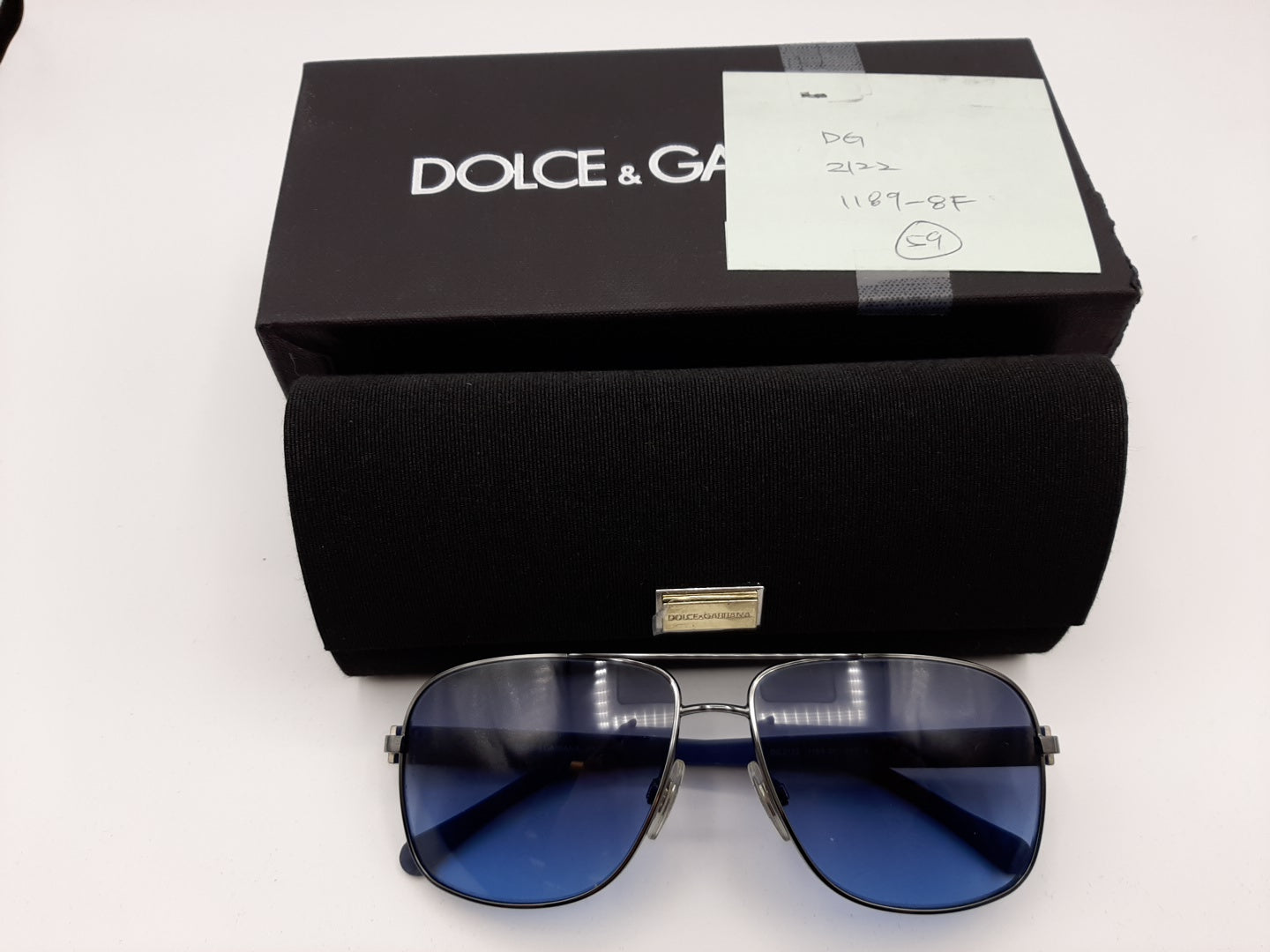 Dolce & Gabbana DG2122 1189/8F 59-14 140 2N Gunmetal/Blue Gradient Sunglasses