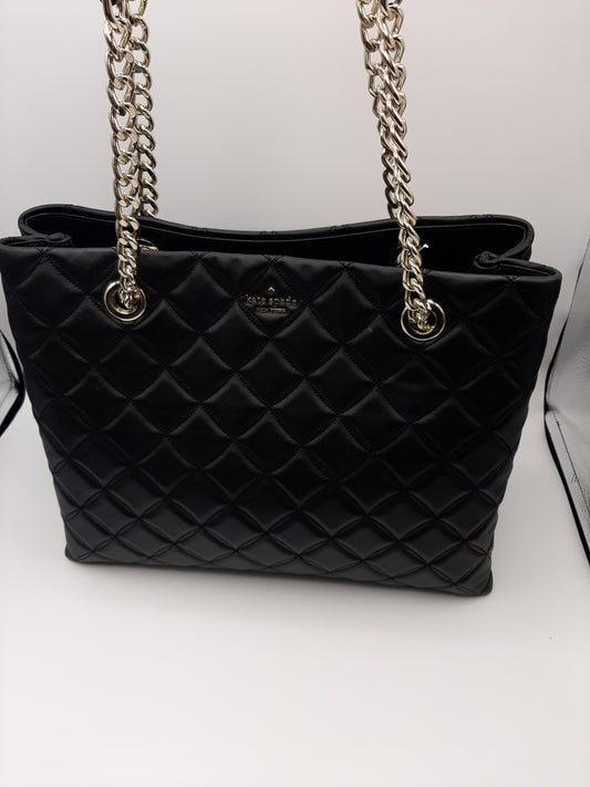 Kate Spade Natalia Smooth Quilted  Leather Tote Shoulder Bag - Black