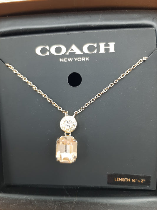 COACH F73037 Crystal Necklace - Gold/Chrome Yellow- New