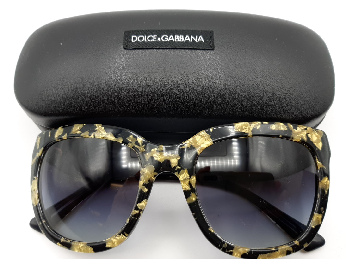 Dolce & Gabbana DG4197 2745/8G 53-21 140 3N Black Gold/Gray Square Sunglasses