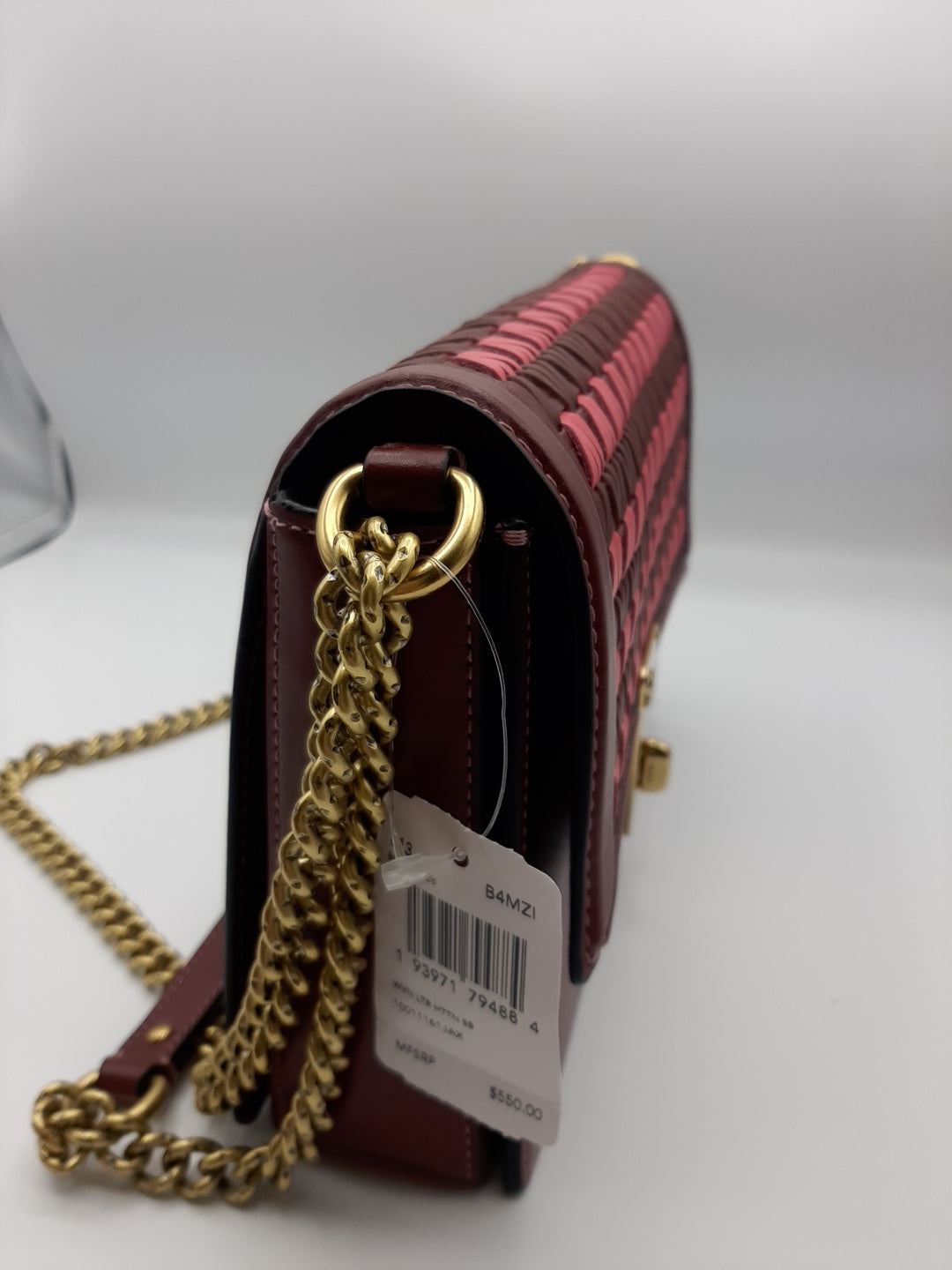 COACH 613 Woven Hutton Shoulder Bag - Wine Multi