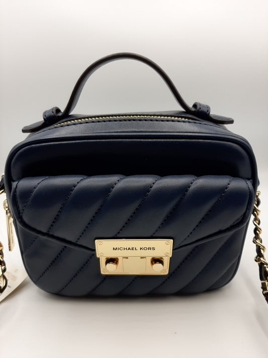 Michael Kors Rose Small Top Handle Quilted Crossbody Bag - Navy