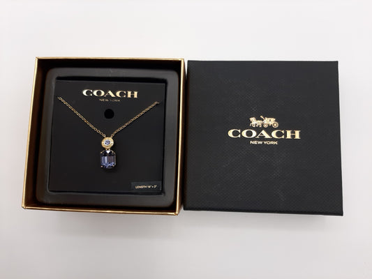 COACH F73037 Crystal Necklace - Gold/Purple - NEW