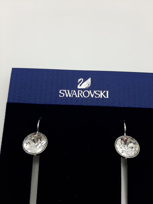 Swarovski Bella Mini Pierced Crystal Rhodium Plated Earrings 5085608 Size 1.5cm