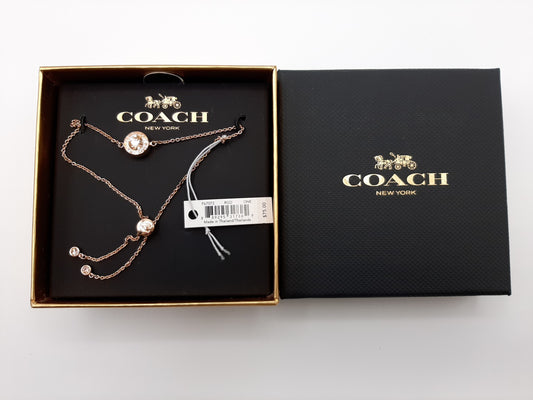 COACH F67072 Open Circle Slider Bracelet - Rosegold  - New