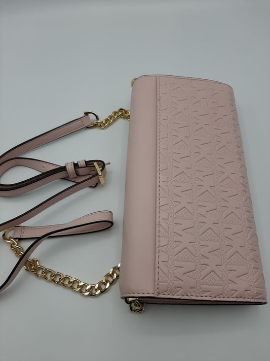 Michael Kors Jet Set Item Large Wallet on a Chain Crossbody Bag - Powder Blush