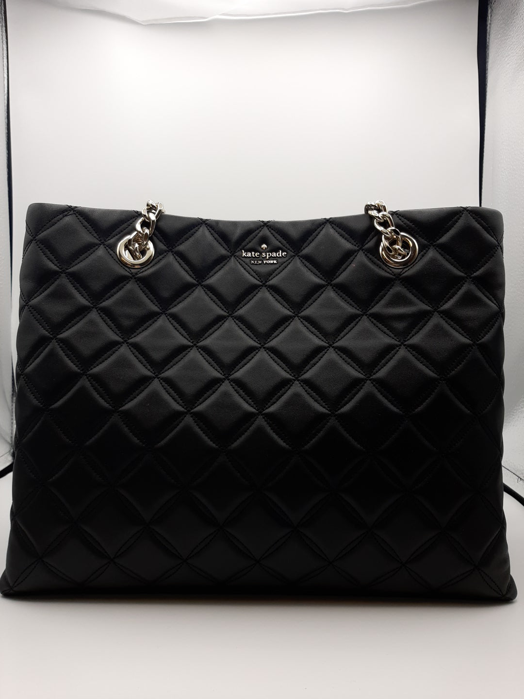 Kate Spade Natalia Smooth Quilted  Leather Tote Shoulder Bag - Black