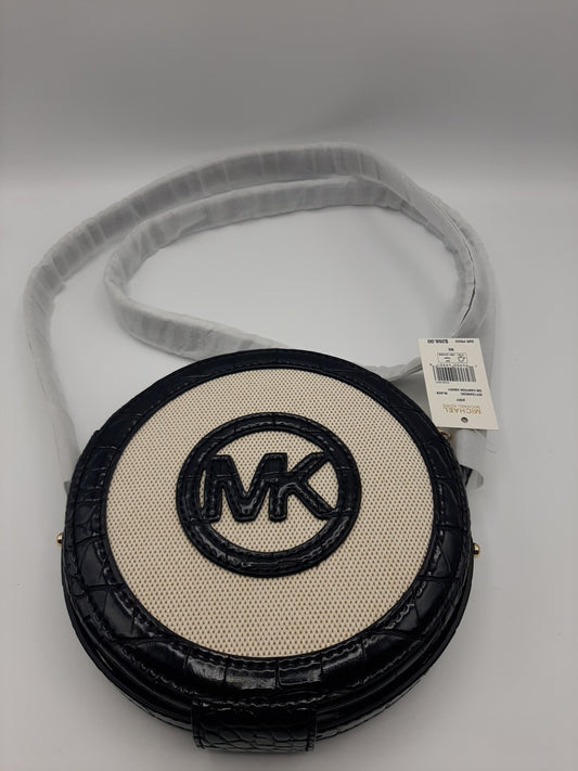 Michael Kors Aidy Small Canteen Canvas/Leather Embossed Crossbody Bag - Black Multi