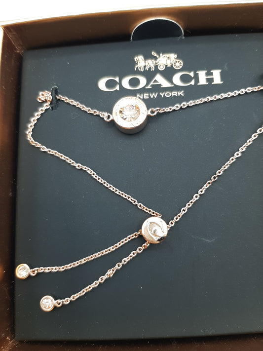 COACH F67072 Open Circle Slider Bracelet - Rosegold  - New