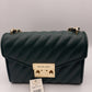 Michael Kors Rose Quilted Vegan Leather Small Flap Crossbody Bag - Racing Green
