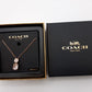 COACH F73037 Crystal Necklace - Rosegold/Pink - New