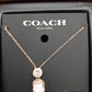 COACH F73037 Crystal Necklace - Rosegold/Pink - New
