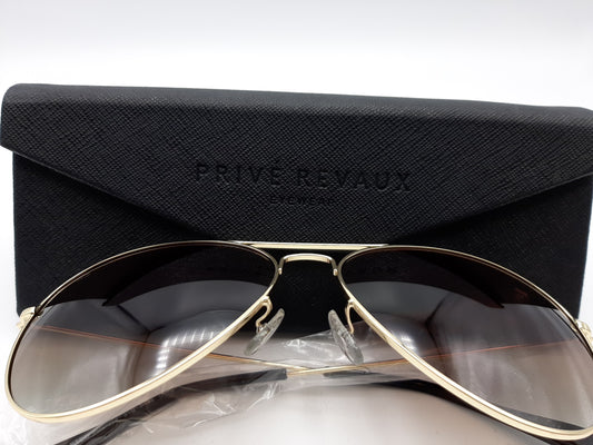 Prive Revaux Women's The Commando 61-15-145 Gold/Brown Polarized Sunglasses