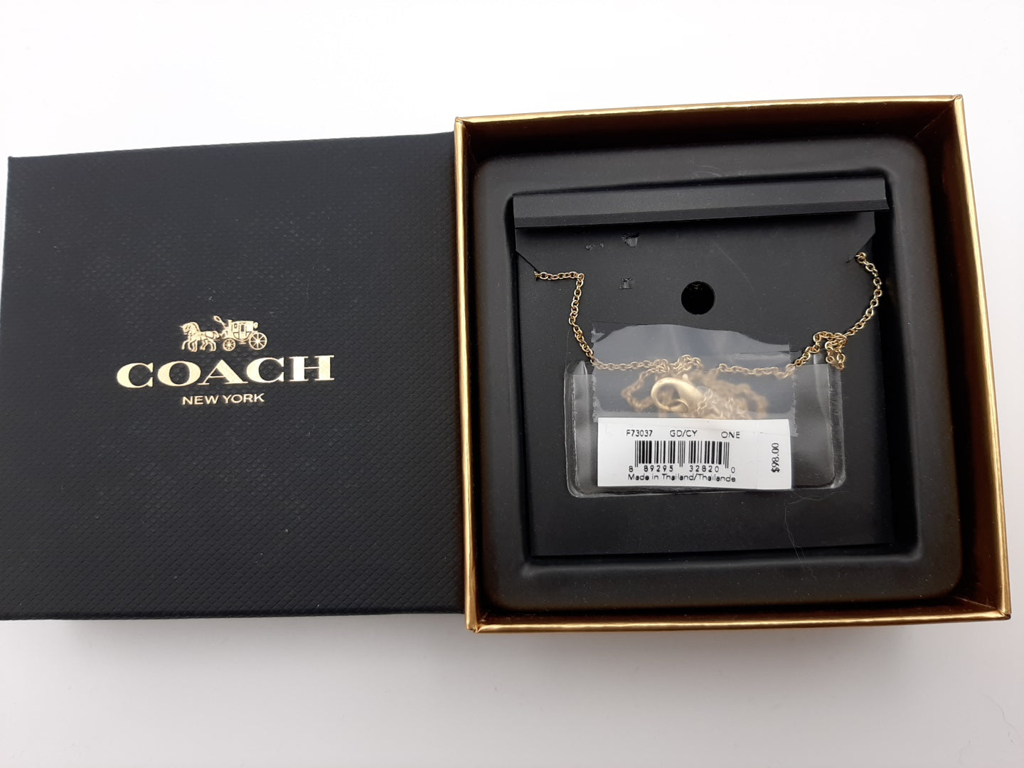 Coach F73037 Gold Necklace with Crystal