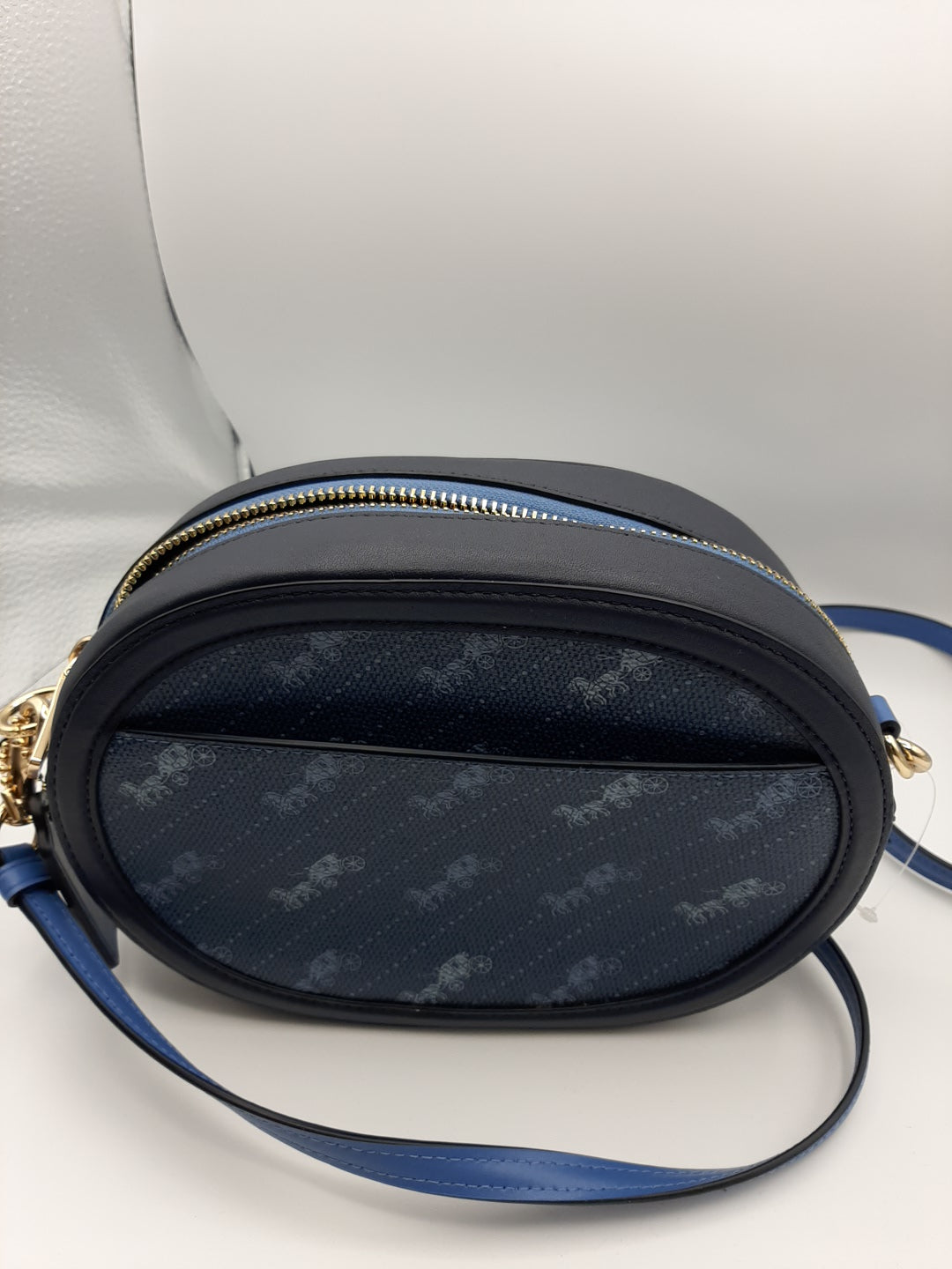 Coach C4057 Diagonal Print Horse Carriage Crossbody Camera Bag - Denim