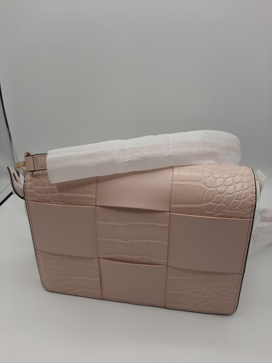 Michael Kors Mercer Small Clutch Crossbody Bag Crocodile embossed - Powder Blush