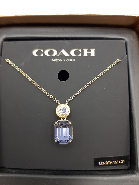 COACH F73037 Crystal Necklace - Gold/Purple - NEW