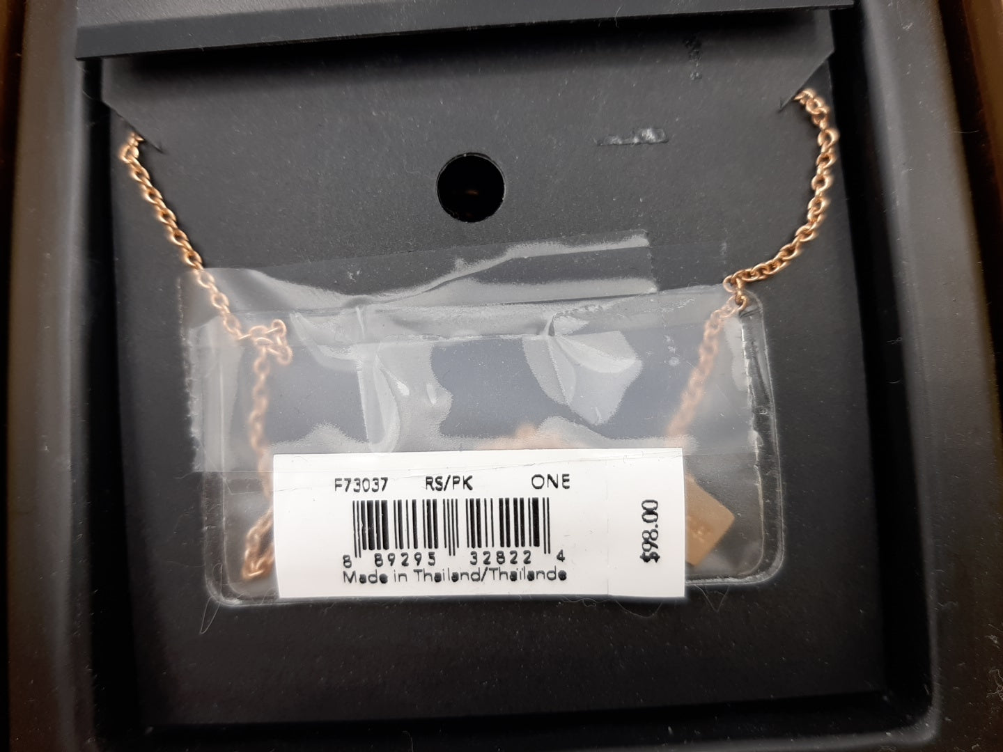 COACH F73037 Crystal Necklace - Rosegold/Pink - New