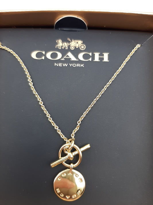 Coach F54899 Gold  DSC Necklace -New with Box