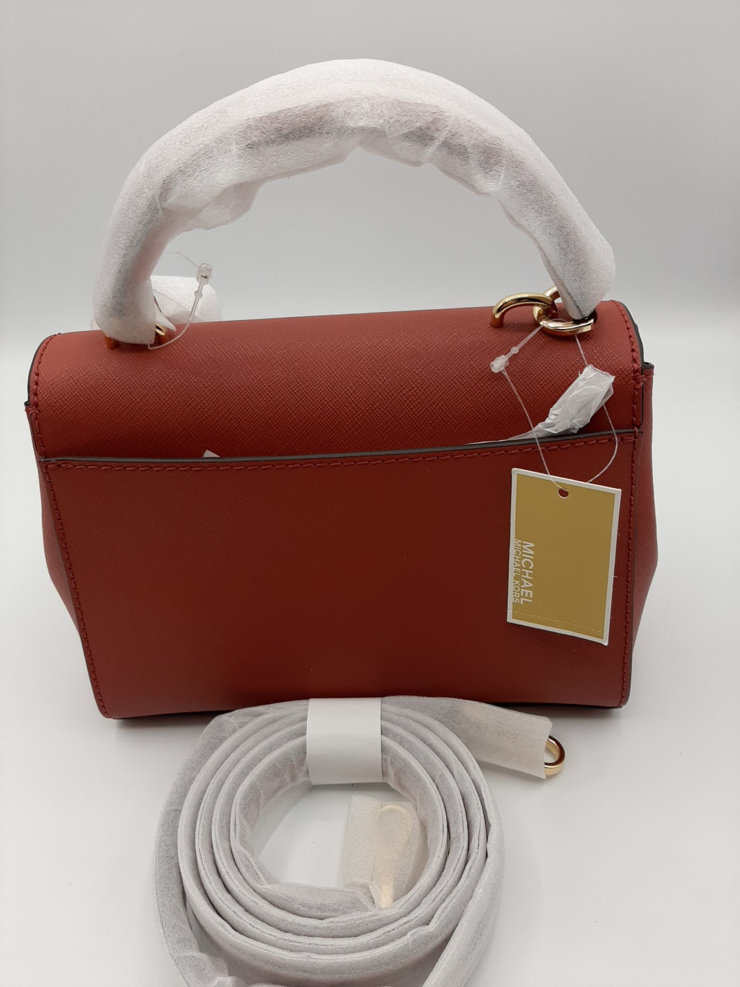 Michael Kors Ava Extra Small Saffiano Leather Crossbody Bag - Terracotta