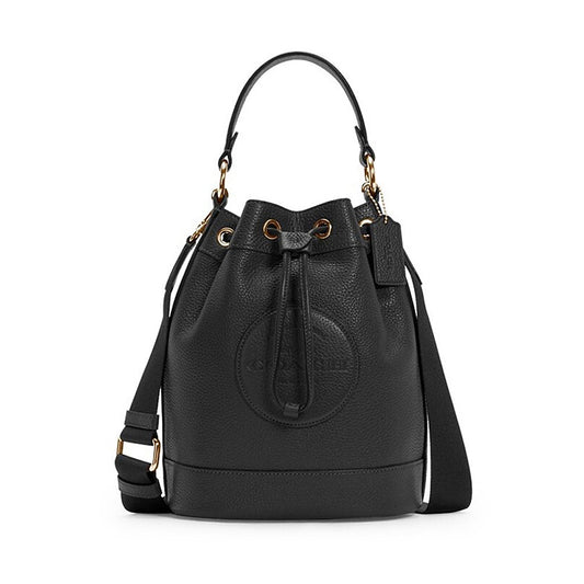 COACH *NEW*Coach C 4100 DEMPSEY DRAWSTRING BUCKET BAG *BLACK*