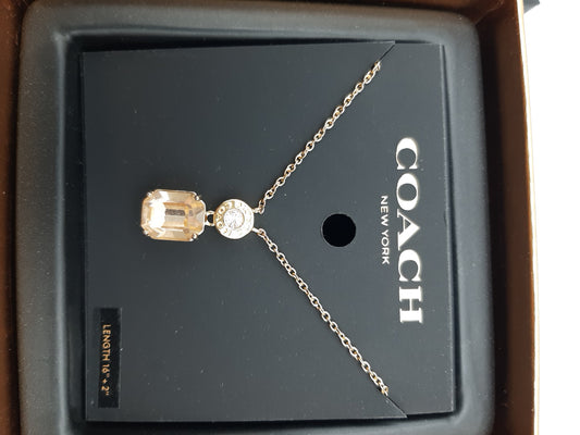 Coach F73037 Gold Necklace with Crystal